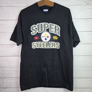 Vintage Y2K Reebok Pittsburgh Steelers Super Steelers AFC Black T-Shirt Sz Large